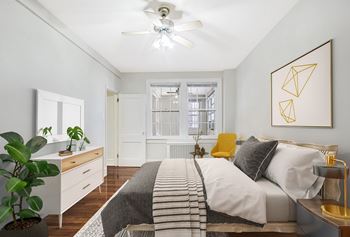 Ceiling fan in bedroom